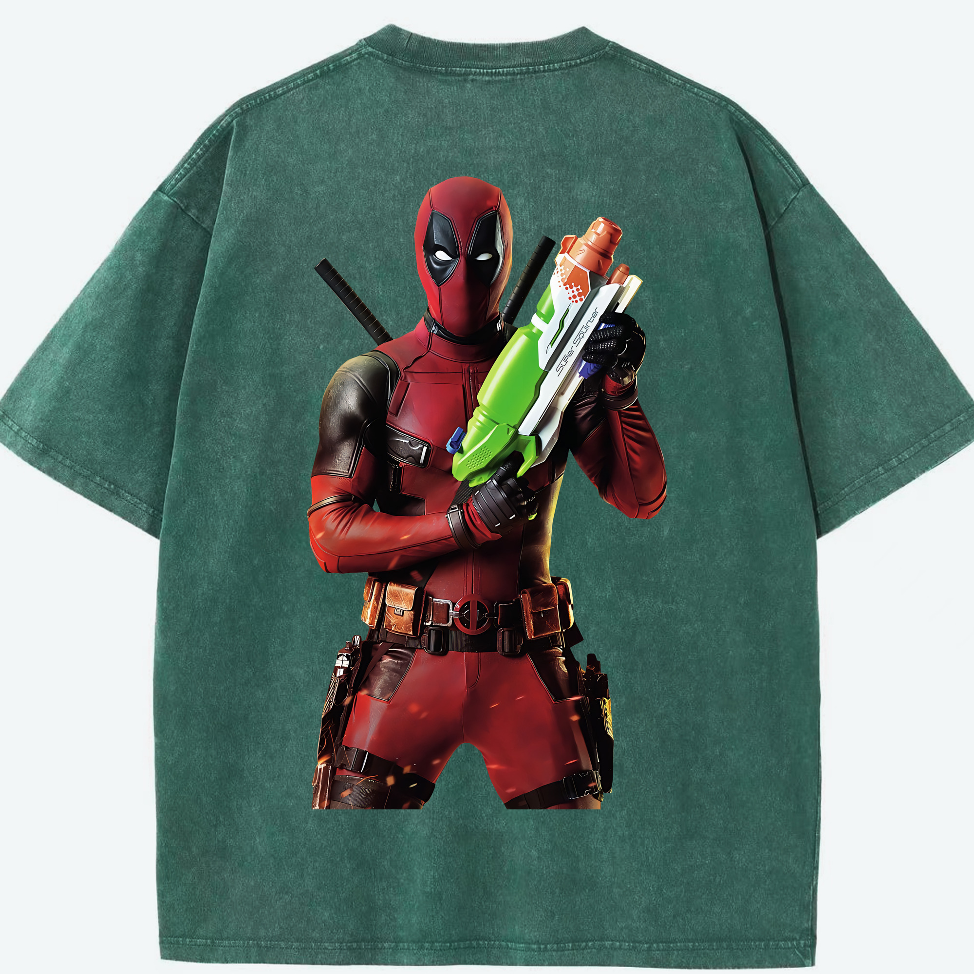 （画像用） Deadpool デッドプール 綿100% ヴィンテージ風 半袖Tシャツ（背面プリント）